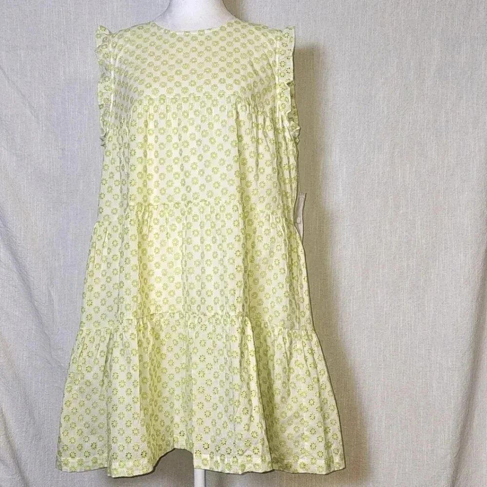 Modcloth Day Tripping Cottagecore Eyelet Flower Fields Flirty Trapeze Dress XL